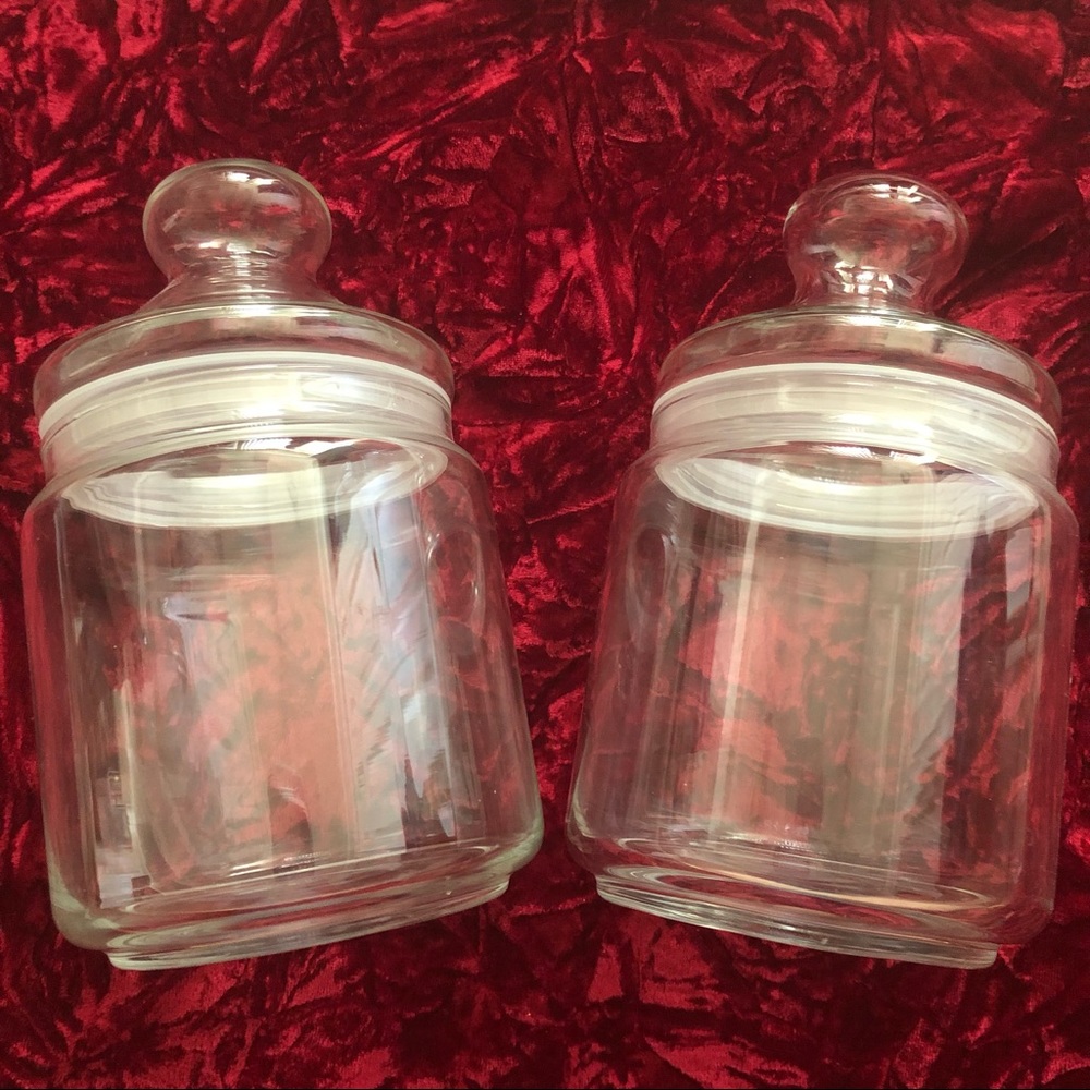 2 Glass Canister Jars